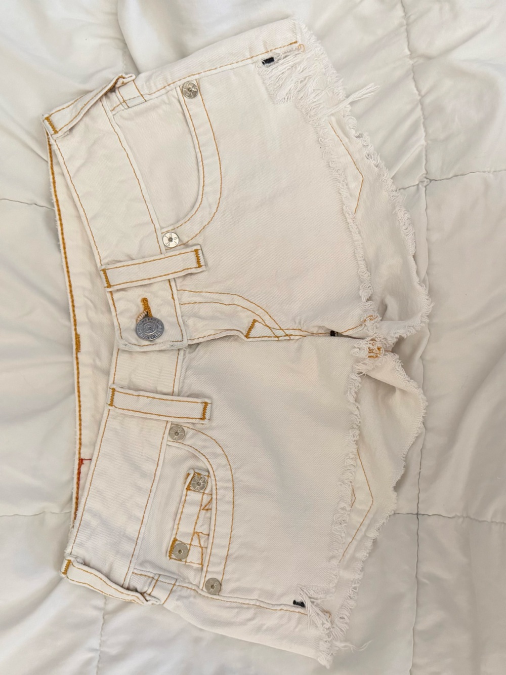 True Religion Bobby Cutoff Shorts with Frayed Hem